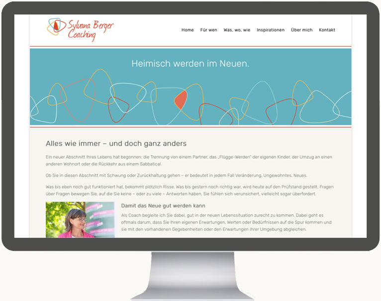 Desktopansicht Website Sylvana Berger Coaching